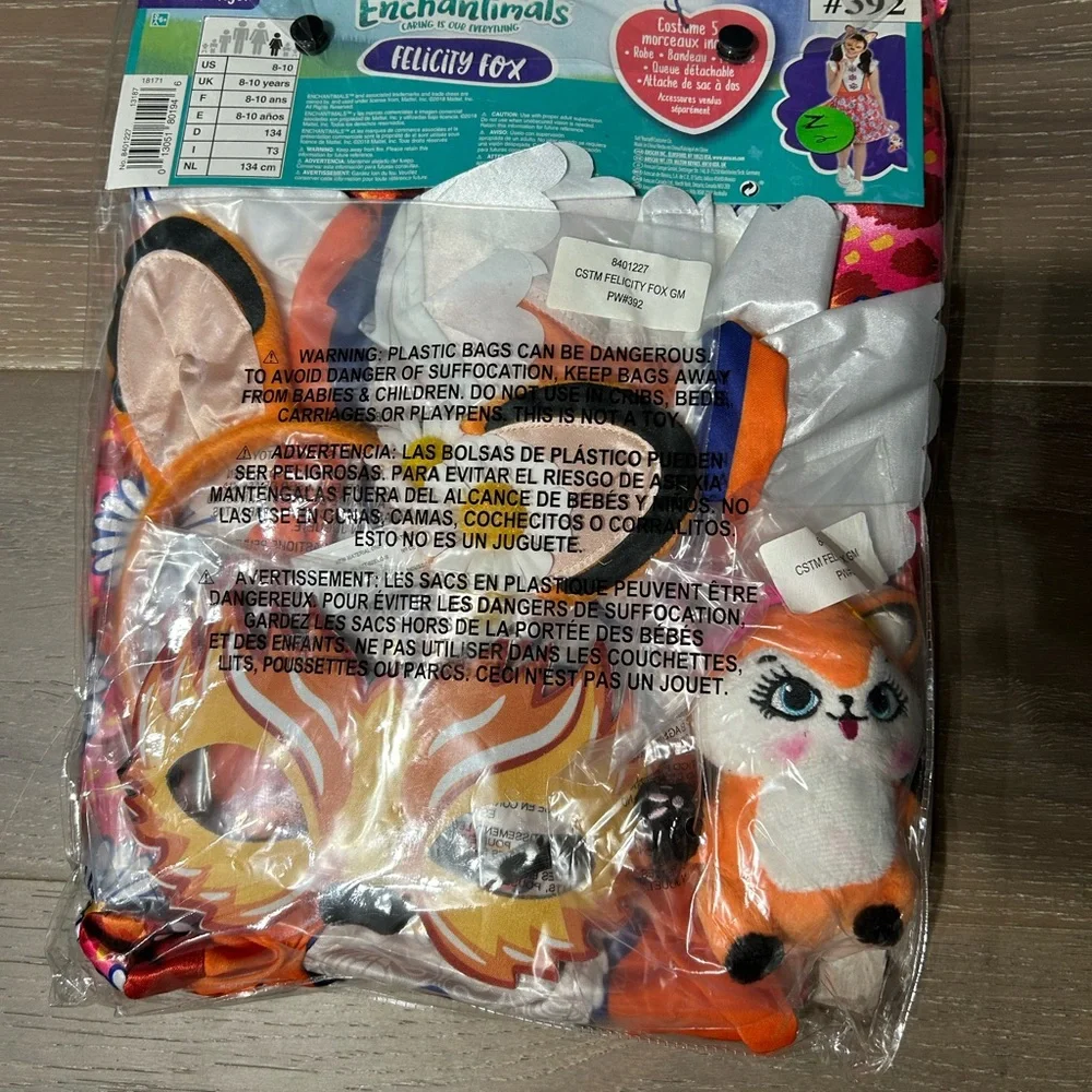Amscan Enchantimals felicity fox child costume. Med 8-10 nwt(Z)